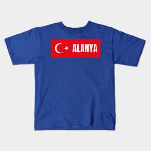 Alanya City in Turkish Flag Kids T-Shirt